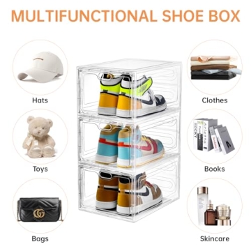 INSTY Transparent Shoe Storage Boxes - Stackable & Durable