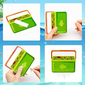 Haooryx 12Pcs The Big One Honeycomb Centerpieces, Gone Fishing Little Fisherman First Birthday Party Table Topper Decoration for Summer Fishing Theme 1st Birthday Baby Shower Pool Party Decor Supplies