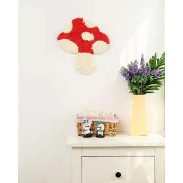 Ohocut Mushroom Tufted Mushroom Decor Aesthetic Hippie Boho Wall Decor for Bedroom, Living Room, Dorm, Tufted Wall Hanging
