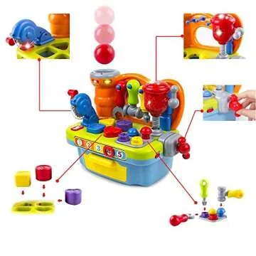 Yiosion Musical Workbench Toy for Toddlers 1-3 Years
