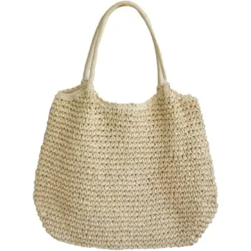 Hzxsny Lightweight Straw Bag for Women, Straw Beach Bag Tote Bag, Large Woven Tote Straw Bags, Summe...