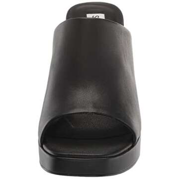 Steve Madden Women's Pilars Heeled Sandal, Black Leather, 8