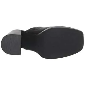 Steve Madden Women's Pilars Heeled Sandal, Black Leather, 8