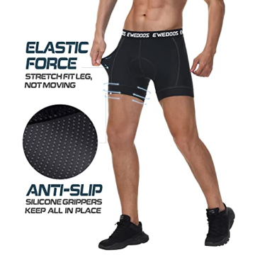 Ewedoos Cycling Shorts with 4D Padding and Pockets
