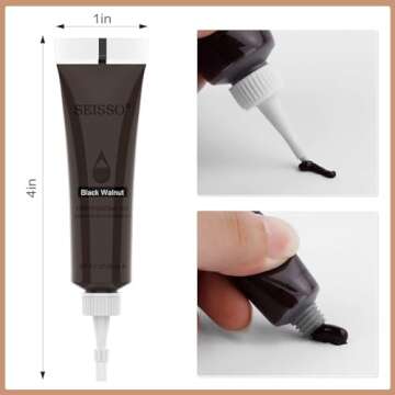 SEISSO Furniture Repair Kit Wood Filler - 12 Pcs Touch Up Wood Restore Set Filler 12 Colors Furniture Scratch Kit with Tools, Wood Repair Kit for Scratches, Stains, Scorch, Wooden Floor, Door, Table