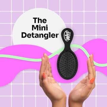Wet Brush Squirt Detangling Brush, Amazon-Exclusive Aqua - Mini Detangler Brush, No Tangle Ultra-Soft IntelliFlex Bristles, Wet & Dry Styling Hair Brush for Women & Men, All Hair Types