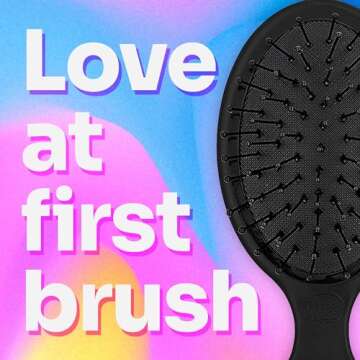 Wet Brush Squirt Detangling Brush, Amazon-Exclusive Aqua - Mini Detangler Brush, No Tangle Ultra-Soft IntelliFlex Bristles, Wet & Dry Styling Hair Brush for Women & Men, All Hair Types