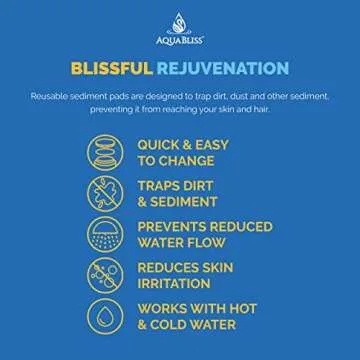 AquaBliss Shower Filter Sediment Pads - Protect your Skin & Hair from Rust, Dust, Sand and other imp...