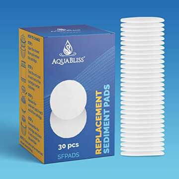 AquaBliss Shower Filter Sediment Pads - Protect your Skin & Hair from Rust, Dust, Sand and other impurities in your water. Compatible with SF400 & SF500-30-Pack