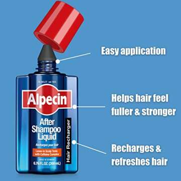 Alpecin After Shampoo Caffeine Liquid 6.76 fl oz (Pack of 3) I Topical Solution for Men's Thinning Hair I Promotes Natural Hair Growth I Sulfate Free with Concentrated Caffeine