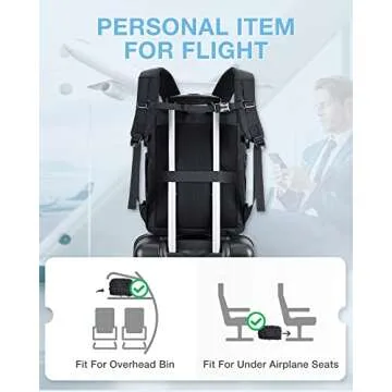 BAGSMART 40L Black Travel Laptop Backpack with Packing Cubes and Shoe Bag