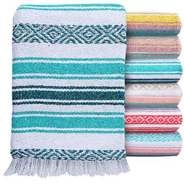 El Paso Designs Boho Blanket | Soft Woven Mexican Meditation Falsa | Perfect for Boho Home Decor, Yo...