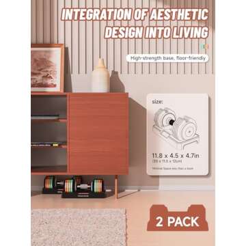 Motion Space Adjustable Dumbbells Set 12.5LB Pair, 1-Sec Fast Adjustable 5 Free Weights, Premium Comfort Non-slip Metal Handle, Compact Size for Full Body Home Workout (Rainbow)