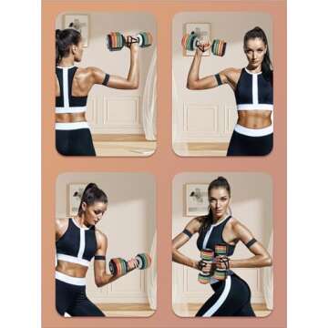 Motion Space Adjustable Dumbbells Set 12.5LB Pair, 1-Sec Fast Adjustable 5 Free Weights, Premium Comfort Non-slip Metal Handle, Compact Size for Full Body Home Workout (Rainbow)