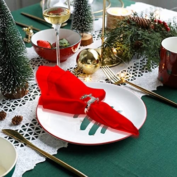 Elegant Red Satin Napkin Set - Washable & Reusable 12 Pack