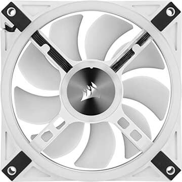 Corsair QL Series, iCUE QL120 RGB, 120mm RGB LED PWM White Fan, Single Fan