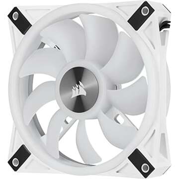 Corsair QL Series, iCUE QL120 RGB, 120mm RGB LED PWM White Fan, Single Fan