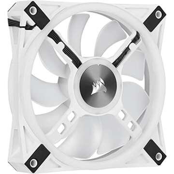 Corsair QL Series, iCUE QL120 RGB, 120mm RGB LED PWM White Fan, Single Fan