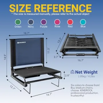 KINGROCK Portable Stadium Seats with Back Support for Comfort and Convenience