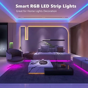 ZOZOO 100ft Led Lights for Bedroom(2 Rolls of 50ft), Smart RGB Led Strip Lights with 44-Key Remote & APP Control Music Sync with Color Changing for Home Party Festival Decoration