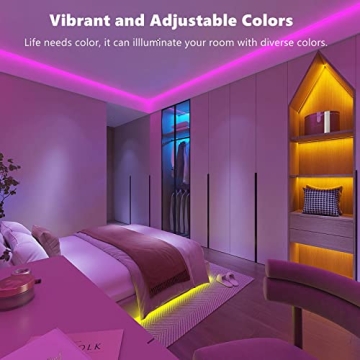 ZOZOO 100ft Led Lights for Bedroom(2 Rolls of 50ft), Smart RGB Led Strip Lights with 44-Key Remote & APP Control Music Sync with Color Changing for Home Party Festival Decoration