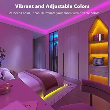 ZOZOO 100ft Led Lights for Bedroom(2 Rolls of 50ft), Smart RGB Led Strip Lights with 44-Key Remote & APP Control Music Sync with Color Changing for Home Party Festival Decoration
