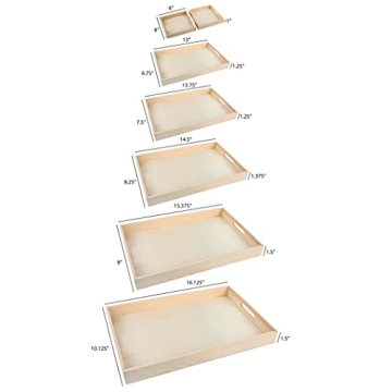 Sturdy 7-Piece Wooden Serving Tray for Dining and Decor