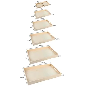 Sturdy 7-Piece Wooden Serving Tray for Dining and Decor