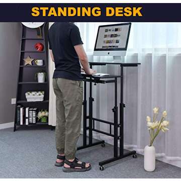 AIZ Mobile Standing Desk for Home Office and Small Spaces