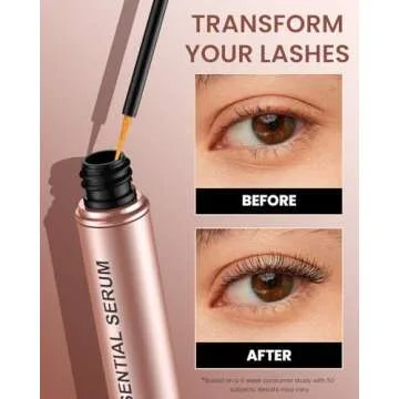 Feyano Eyelash Serum - Natural Comestic Eyelash Serum for Longer, Thicker Lashes & Brows, Boost Lash Serum Vegan & Cruelty-Free-Niacinamide, Centella Asiatica Leaf Extract(5 mLPink)