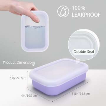 AIDIMMING Enhanced Leakproof Silicone Travel Shampoo bar Holder, Shampoo and Conditioner Bar Contain...