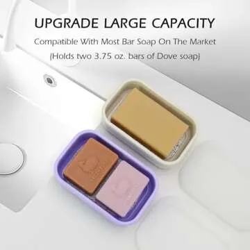 AIDIMMING Leakproof Silicone Soap Bar Holder for Travel