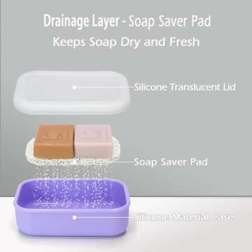 AIDIMMING Leakproof Silicone Soap Bar Holder for Travel