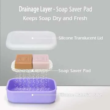 AIDIMMING Leakproof Silicone Soap Bar Holder for Travel