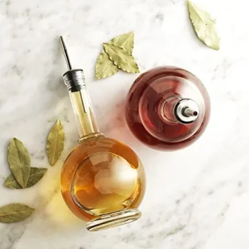 MosJos 17oz Glass Olive Oil Dispenser Set with Steel Spout