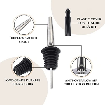 MosJos 17oz Glass Olive Oil Dispenser Set with Steel Spout