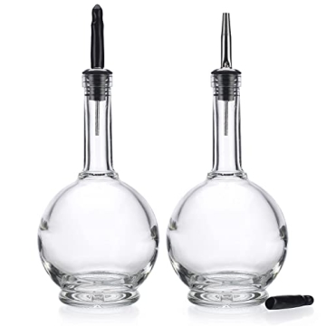 MosJos 17oz Glass Olive Oil Dispenser Set with Steel Spout