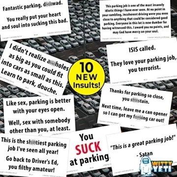 Witty Yeti Funny Crude Bad Parking Cards 50 Pk