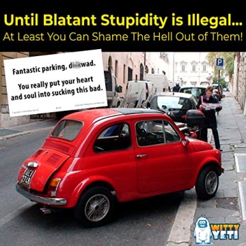 Witty Yeti Funny Crude Bad Parking Cards 50 Pk