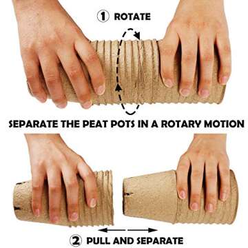 winemana 100 Pack Seed Starter Tray Kit, Biodegradable Peat Pots for Seedling with 100 Plant Labels,...