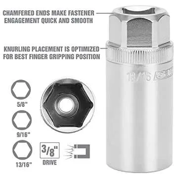OEMTOOLS Magnetic Spark Plug Socket Set for All Vehicles