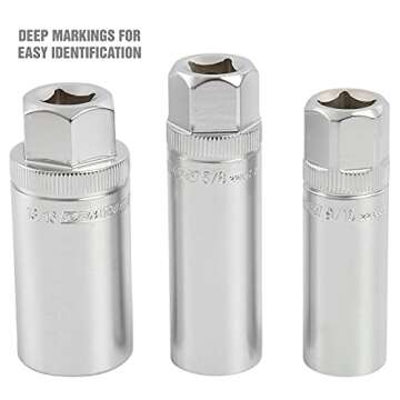 OEMTOOLS Magnetic Spark Plug Socket Set for All Vehicles