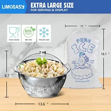 LIMOEASY Iced Salad Bowl - 4.5 Qt Chilled Serving Bowl