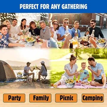 LIMOEASY Iced Salad Bowl - 4.5 Qt Chilled Serving Bowl