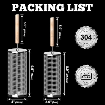 Ivtivfu 304 Stainless Steel Nesting Grill Baskets