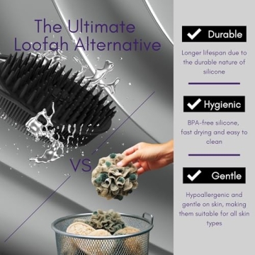 Avilana Silicone Exfoliating Body Scrubber - Gentle Shower Essential