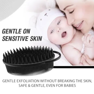 Avilana Silicone Exfoliating Body Scrubber - Gentle Shower Essential