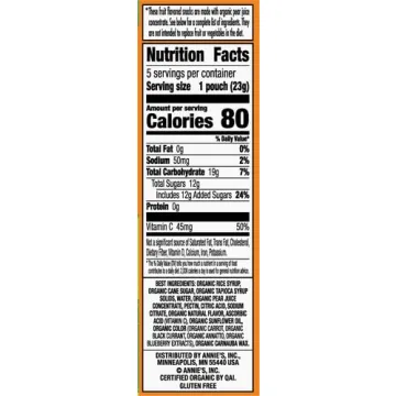 Annie's Organic Bernie's Farm Fruit Snacks, 5 Pouches, Gluten Free