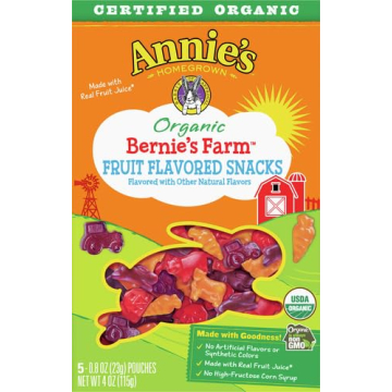 Annie's Organic Bernie's Farm Fruit Snacks, 5 Pouches, Gluten Free
