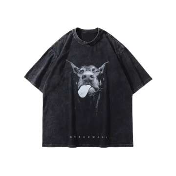 Laixton Men's Graphic Oversize Shirt Unisex Streetwear Casual Tunic Tops Loose Harajuku Aesthetic Te...